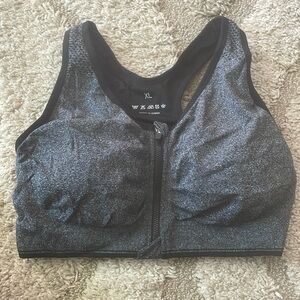 XL Women's Zip Front Sports Bra Wireless Post-Surgery Active Yoga Sport…